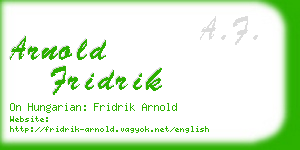 arnold fridrik business card